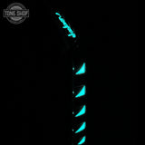 Jackson Custom Shop TSG Illuminati SL2H FR Vanilla Shake wcase J11274 neck and headstock glow in the dark.