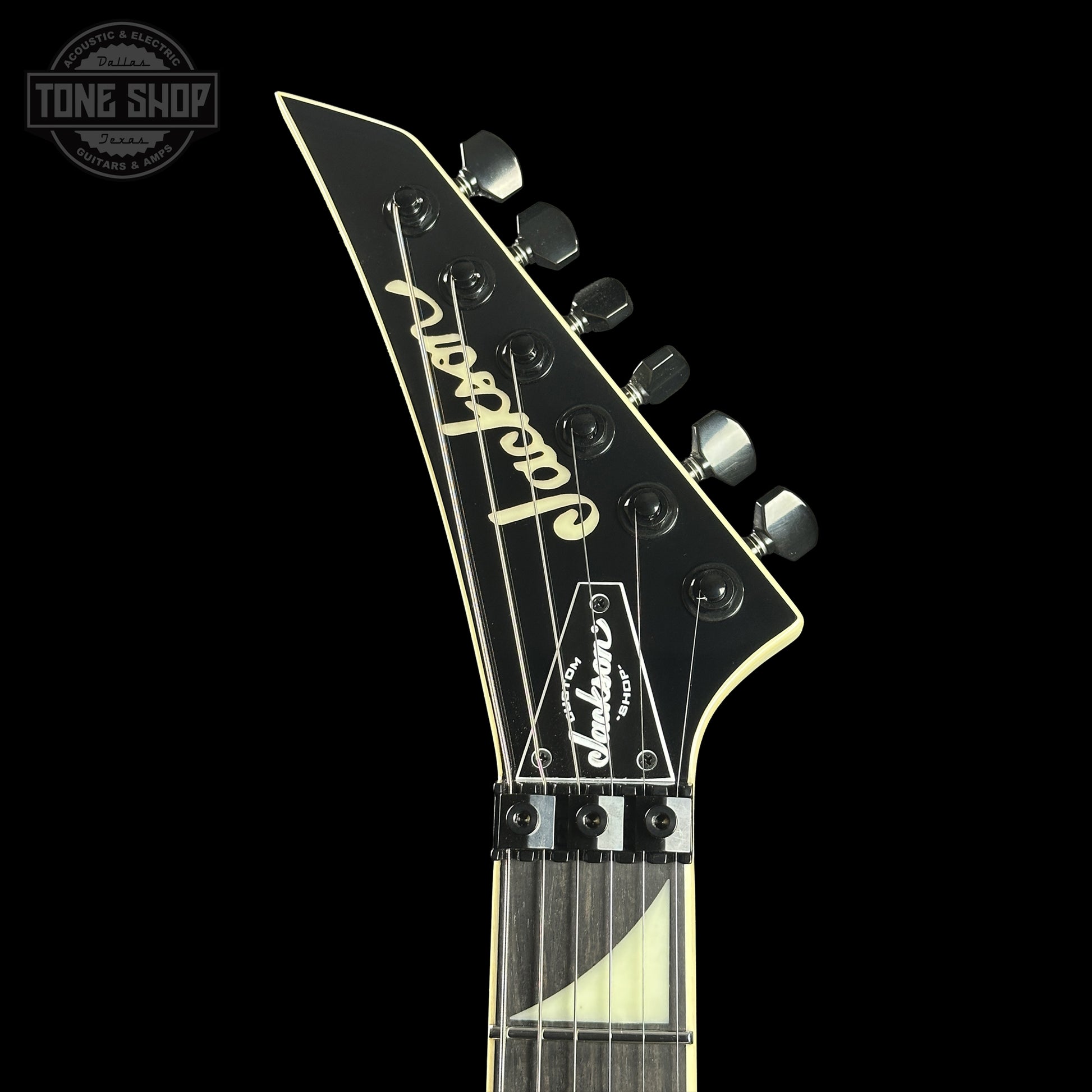Headstock of Jackson Custom Shop TSG Illuminati SL2H FR Vanilla Shake wcase J11274.
