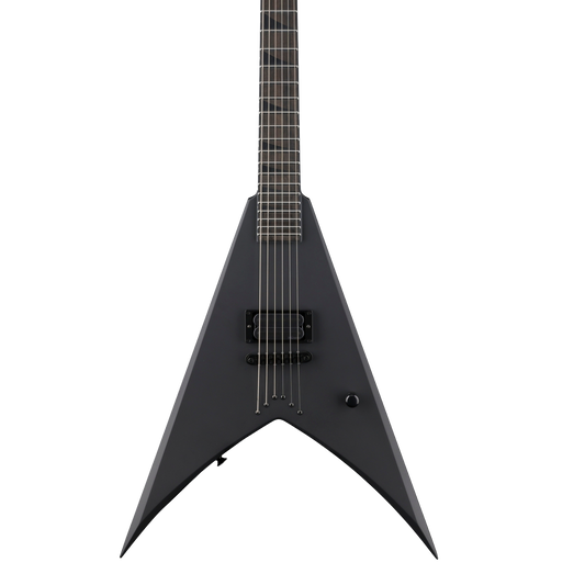 Front of Jackson Custom Shop USA Special Edition King V NOS Blackout.