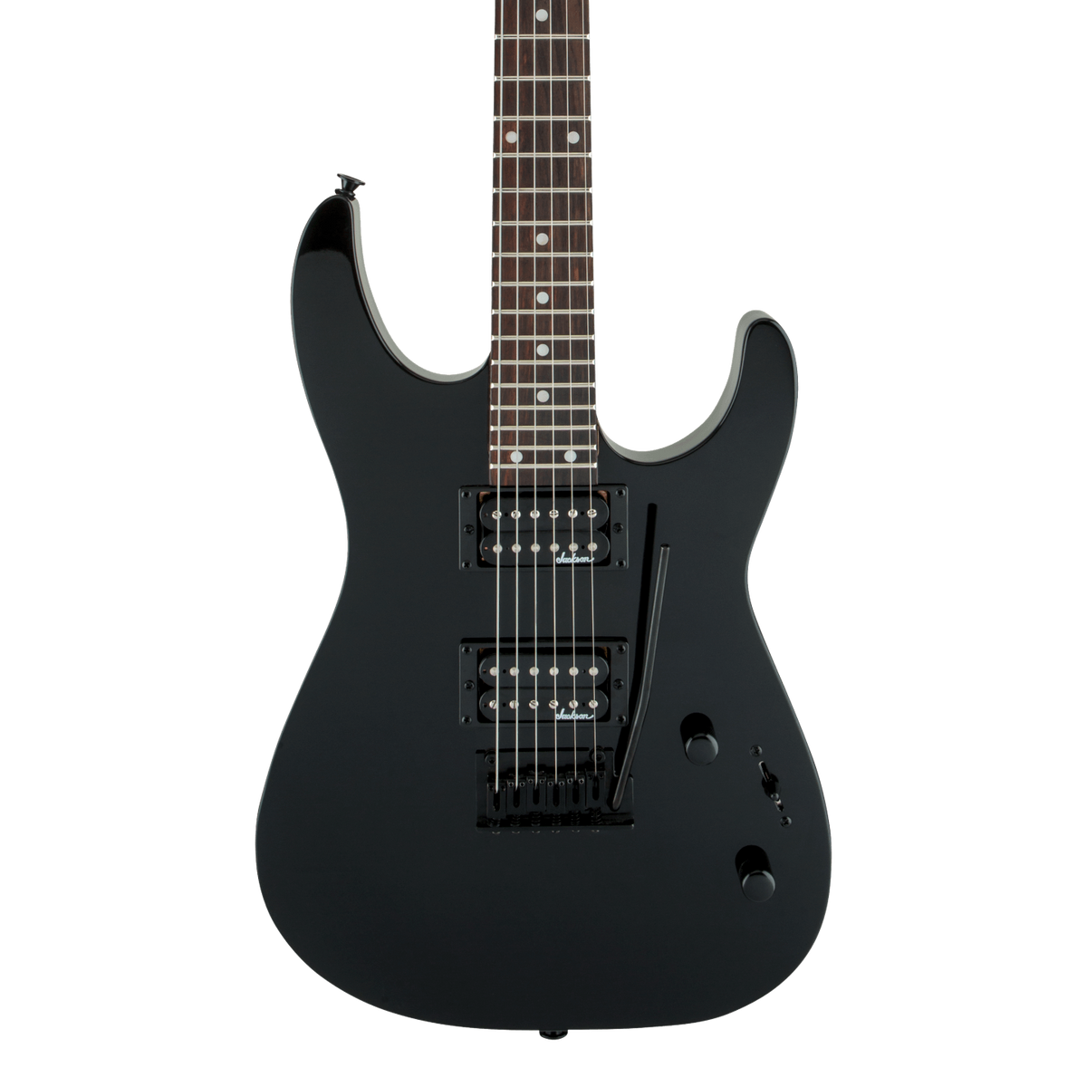 Front of Jackson JS Series Dinky JS12 Amaranth Gloss Black.