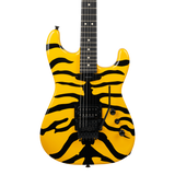 Front of Jackson Pro Origins 1985 Limited Edition San Dimas SD1 HH FR Yellow Bengal.
