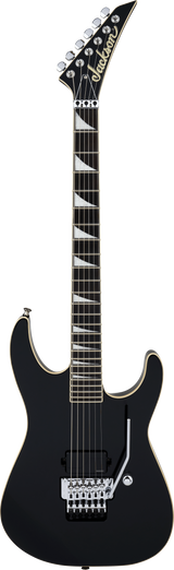 Full frontal of Jackson Pro Plus Pure Metal LE Soloist SL1A Ebony Gloss Black.