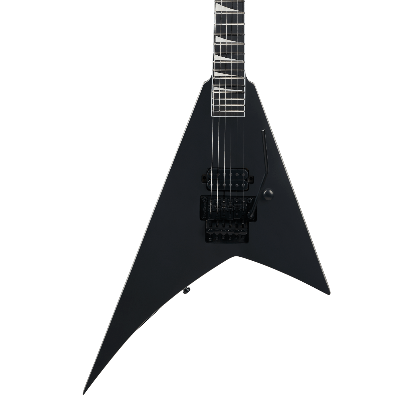 Front of Jackson Pro Plus Pure Metal Limited Edition Rhoads RR1A Satin Black.