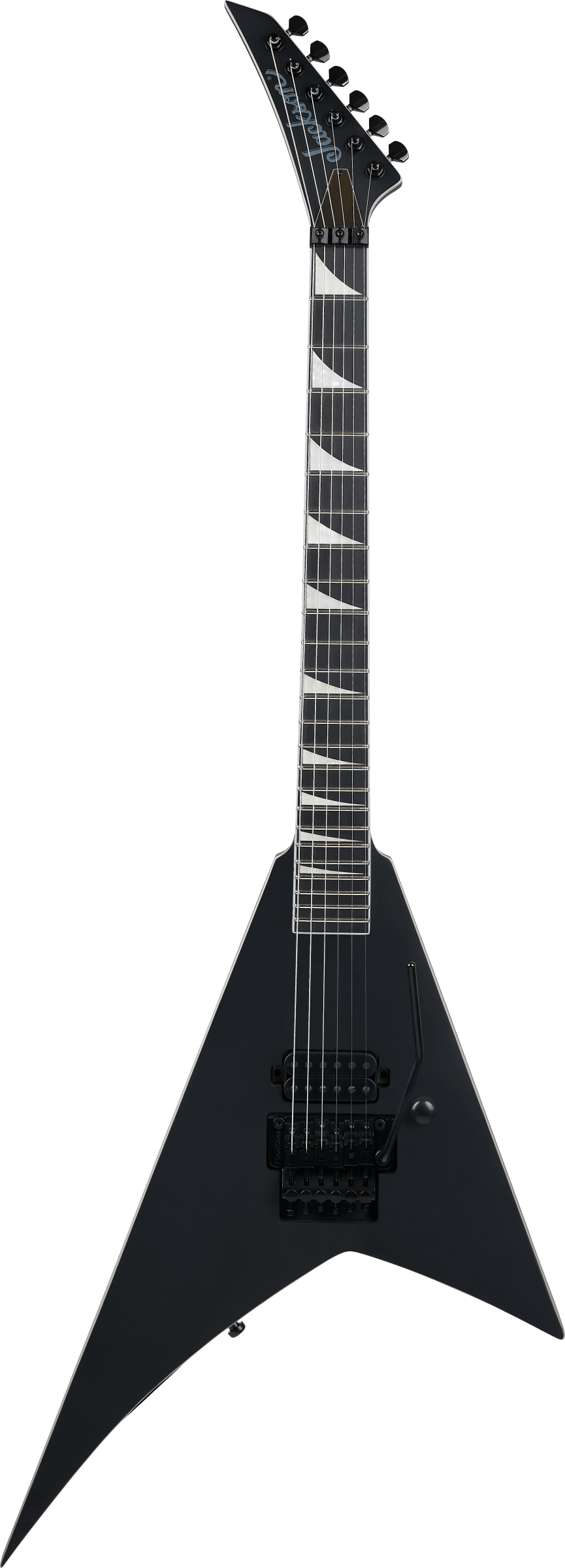 Full frontal of Jackson Pro Plus Pure Metal Limited Edition Rhoads RR1A Satin Black.
