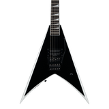 Front of Jackson Pro Series Signature Wes Borland King V KV Black w/White Bevels.