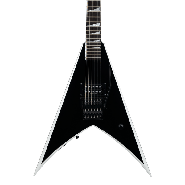 Front of Jackson Pro Series Signature Wes Borland King V KV Black w/White Bevels.