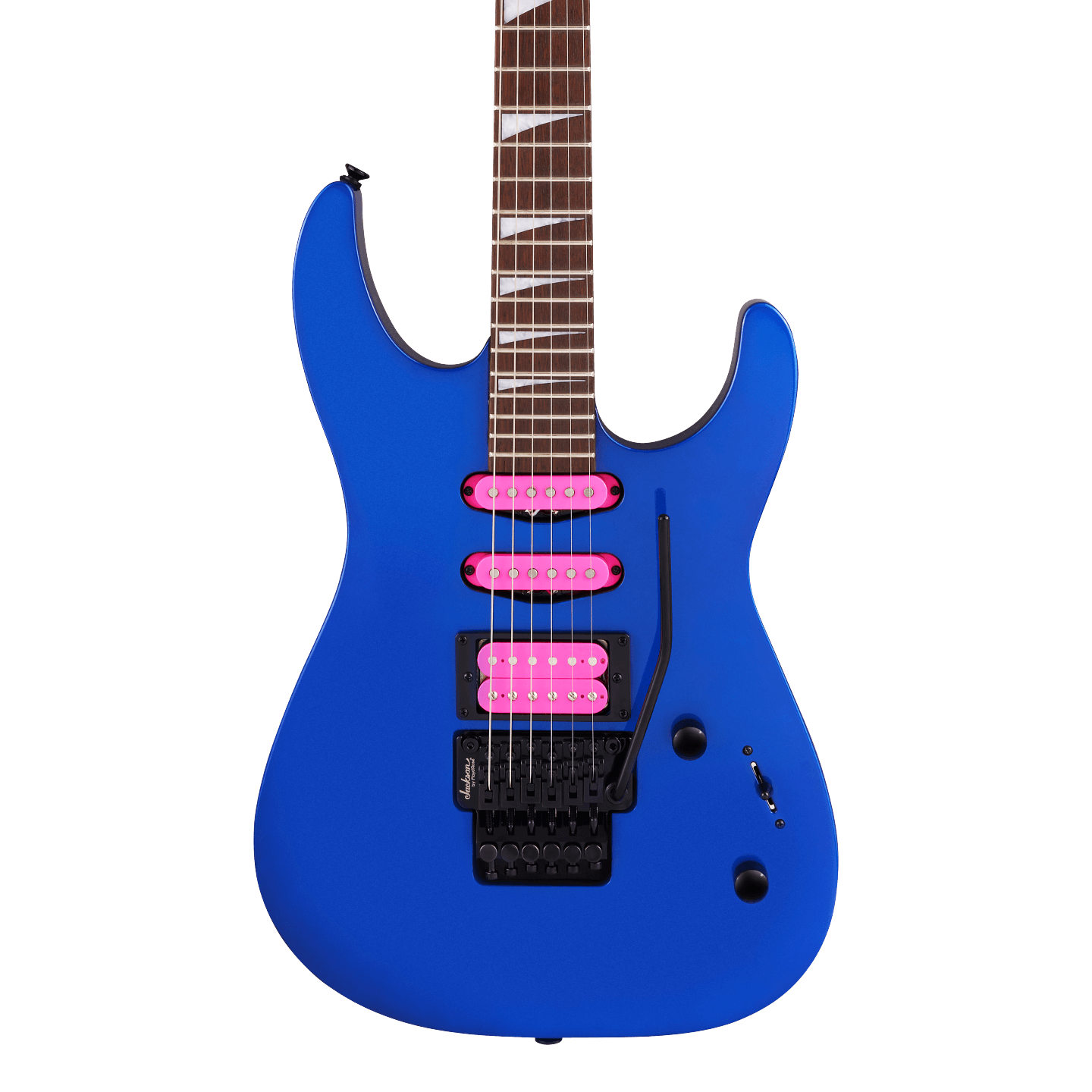 Front of Jackson X Series Dinky DK3XR HSS Cobalt Blue.