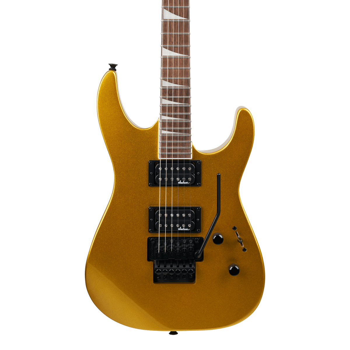Front of Jackson X Series Soloist SLX DX Gold Bullion.