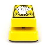 Back of Dunlop KH95Y Kirk Hammett Cry Baby Wah Yellow Sparkle Edition.