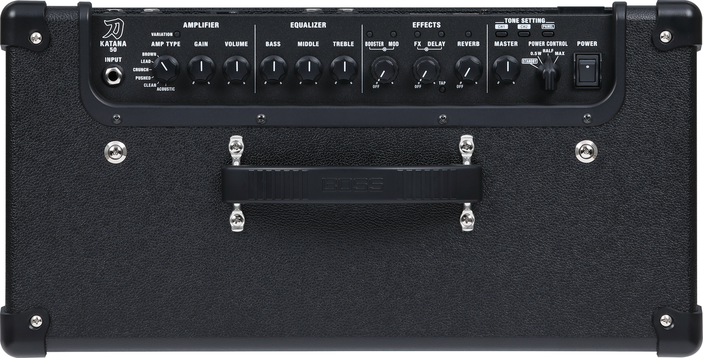 Top of Boss Katana Gen 3 50W 1x12" Combo Amp.