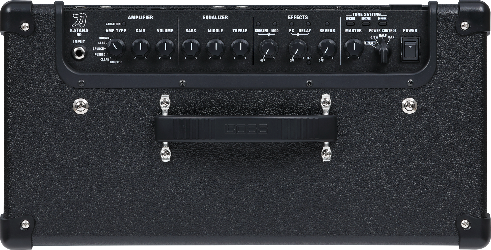 Top of Boss Katana Gen 3 50W 1x12" Combo Amp.