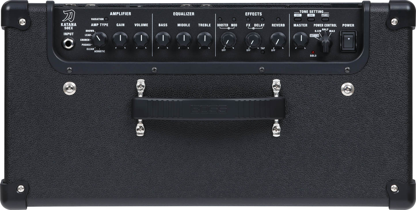 Top of Boss Katana Gen 3 50W 1x12" EX Combo Amp.