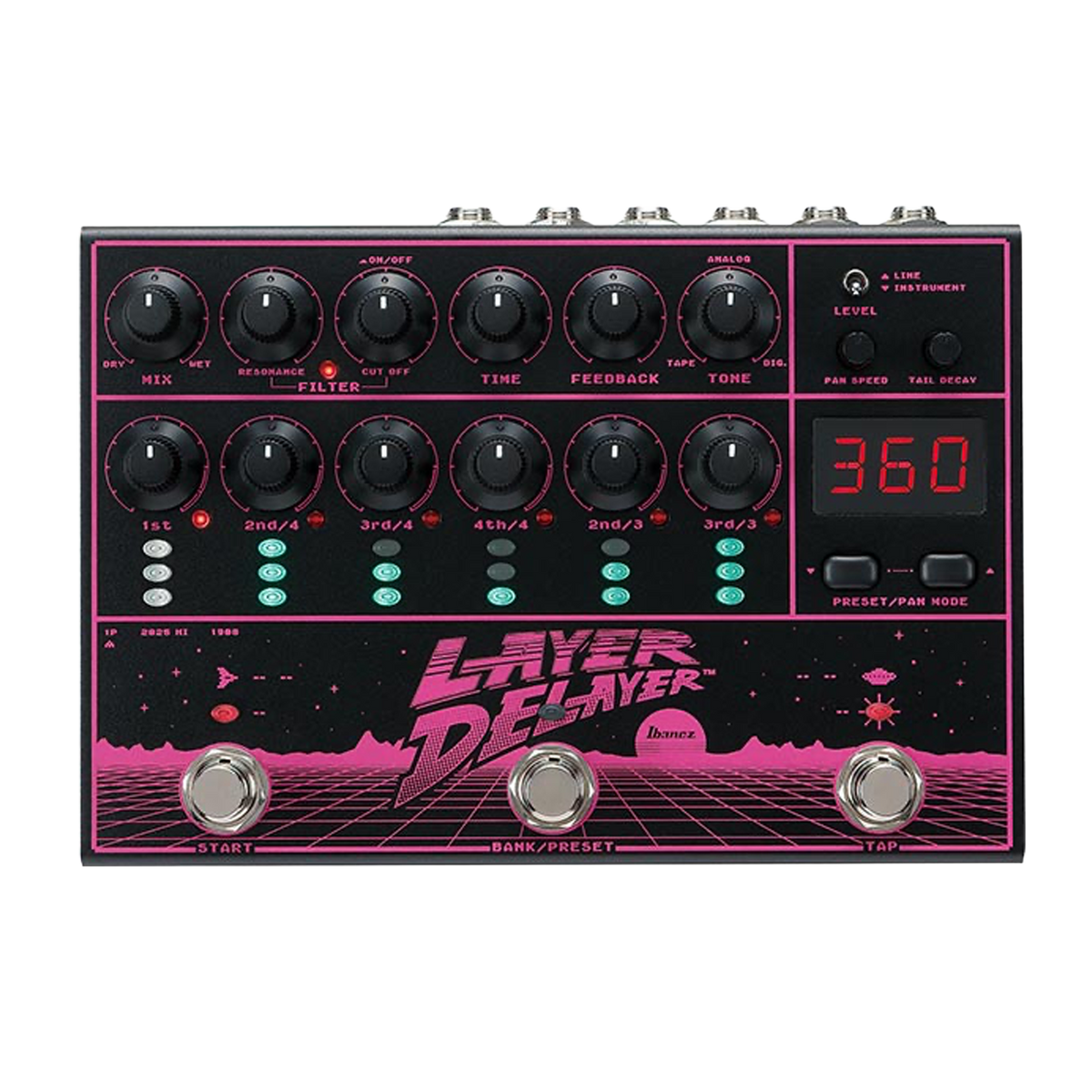 multi delay pedal Ibanez LD303 Layer Delayer Multi Head Delay Pedal