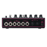 Ibanez Layer Delayer back panel with  multiple inputs and outputs on a white background