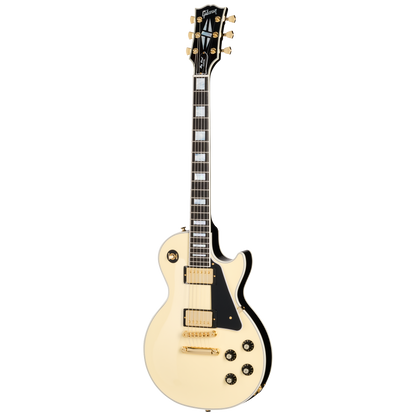 Full frontal of Gibson Les Paul Custom 70s Buttercream Top.