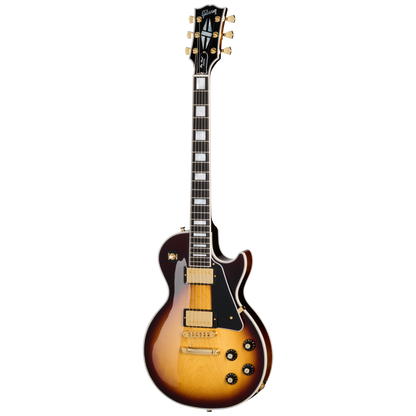 Full frontal of Gibson Les Paul Custom 70s Tobacco Burst.