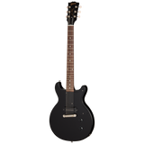 Full frontal of Gibson USA Les Paul Junior Double Cutaway Ebony.