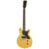 Full frontal of Gibson USA Les Paul Junior Double Cutaway TV Yellow.