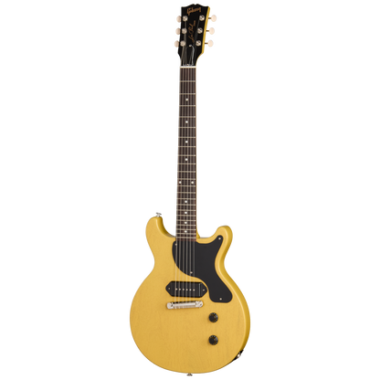 Full frontal of Gibson USA Les Paul Junior Double Cutaway TV Yellow.