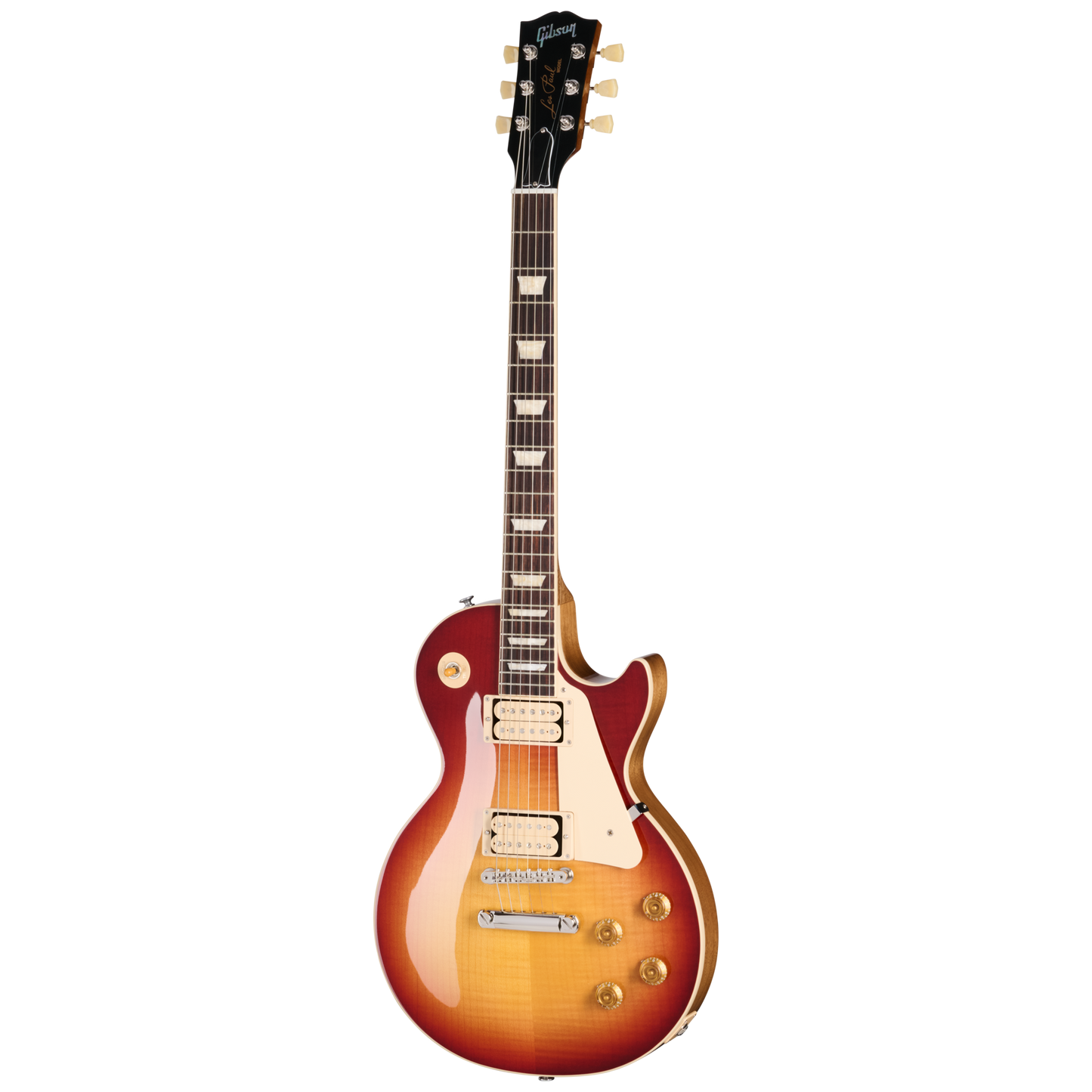 Full frontal of Gibson Les Paul Standard 50s Double Trouble Vintage Bourbon Burst Gloss.