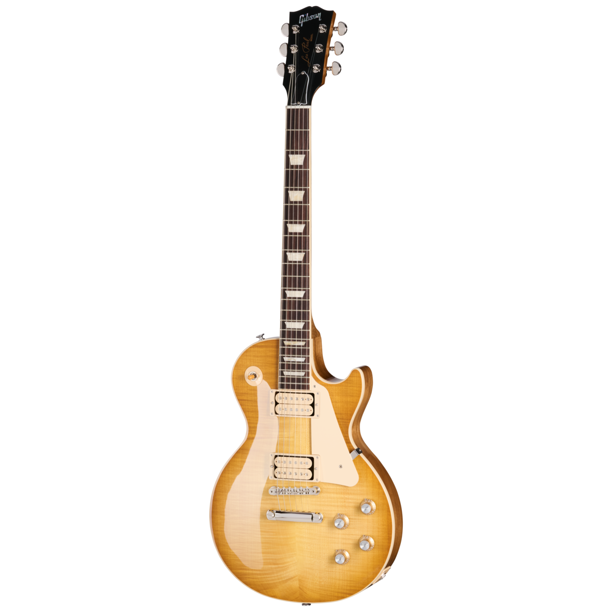 Full frontal of Gibson Les Paul Standard 60s Double Trouble Vintage Honey Burst Gloss.