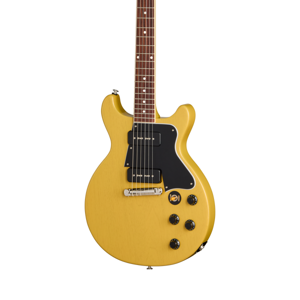 Front of Gibson Les Paul Special Double Cutaway TV Yellow.