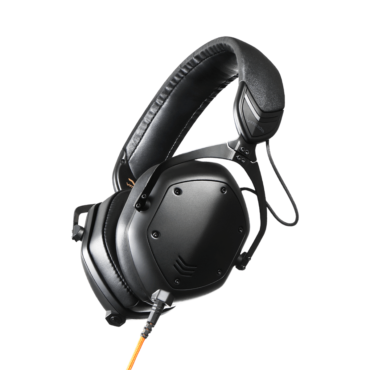 Side angle of V-Moda Crossfade M-100 Master Over-Ear Noise Isolating Headphones Matte Black.