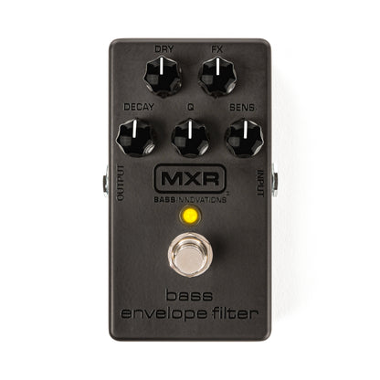 Top down of MXR M82B Bass Envelope Filter Blackout with white background
