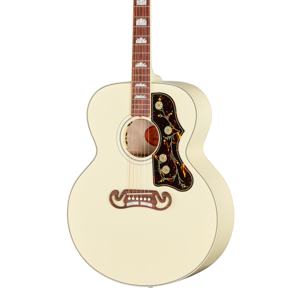 Front of Gibson SJ-200 Standard Classic White.
