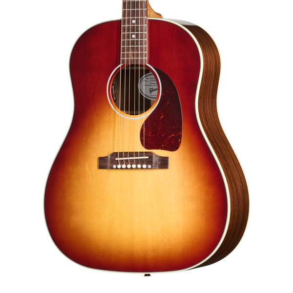 Front of Gibson Acoustic J-45 Standard Rosewood Rosewood Burst LR Baggs Hi-Fi DNA.
