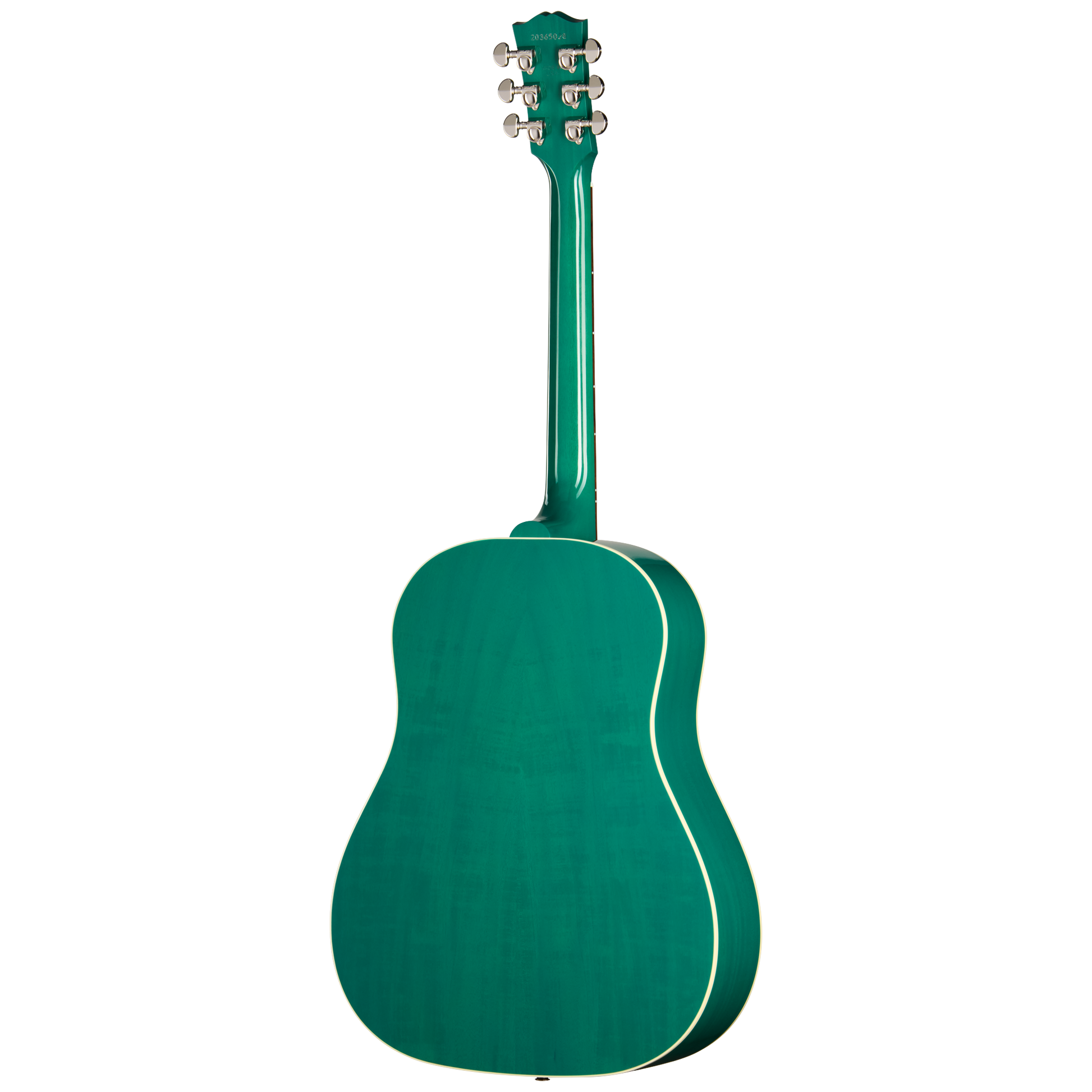Back of Gibson J 45 Standard Translucent Teal.