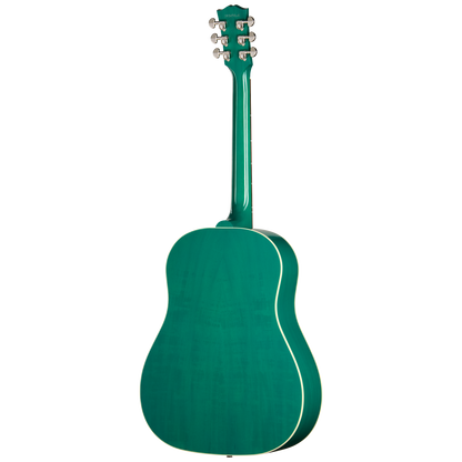 Back of Gibson J 45 Standard Translucent Teal.