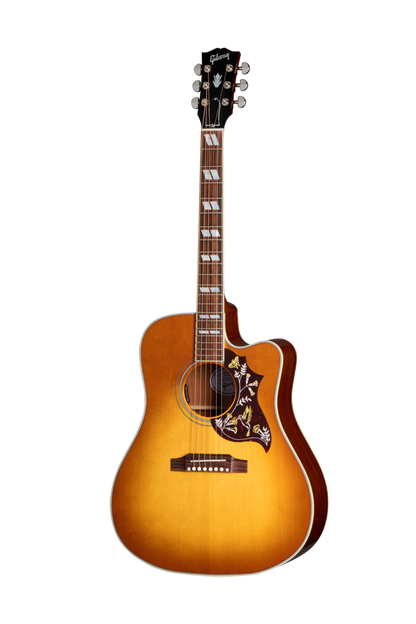 Full frontal of Gibson Hummingbird Standard EC Heritage Cherry Sunburst.