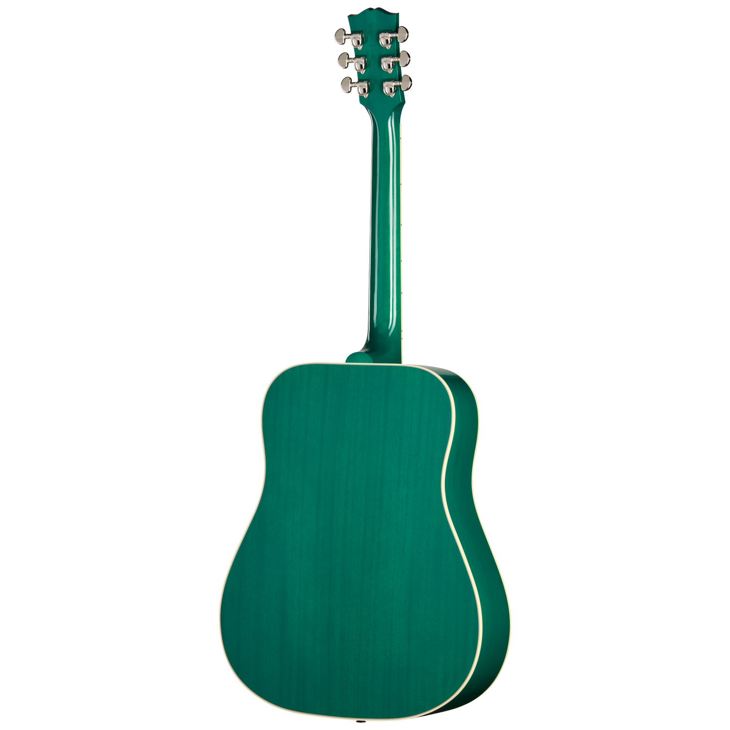 Back of Gibson Hummingbird Standard Translucent Teal.