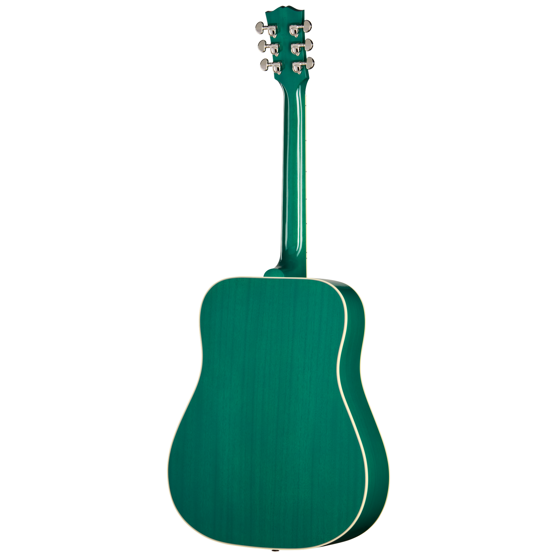 Back of Gibson Hummingbird Standard Translucent Teal.
