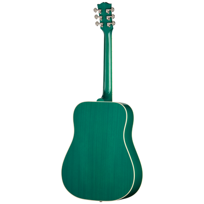 Back of Gibson Hummingbird Standard Translucent Teal.