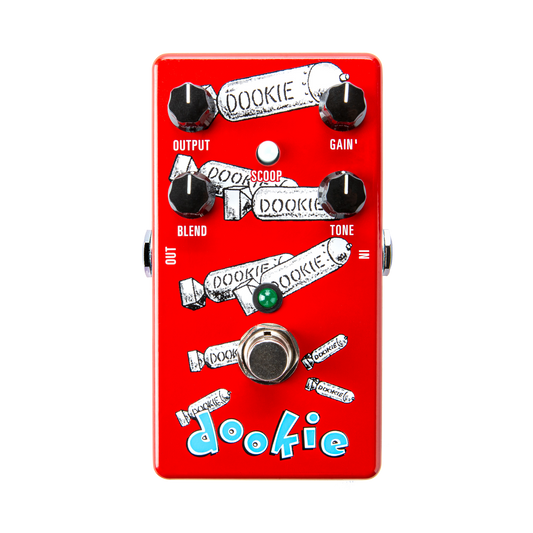 Top down of MXR Dookie Drive Pedal V4.