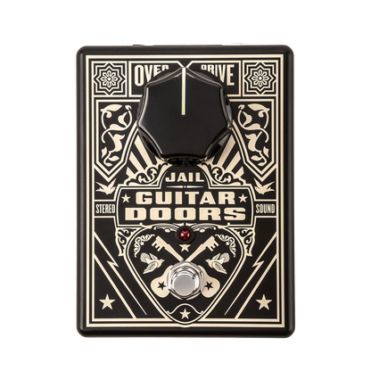 Top down of MXR Jail Guitar Doors Overdrive.