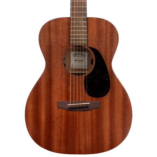 Closeup of Martin 000 JR E Sapele w/bag