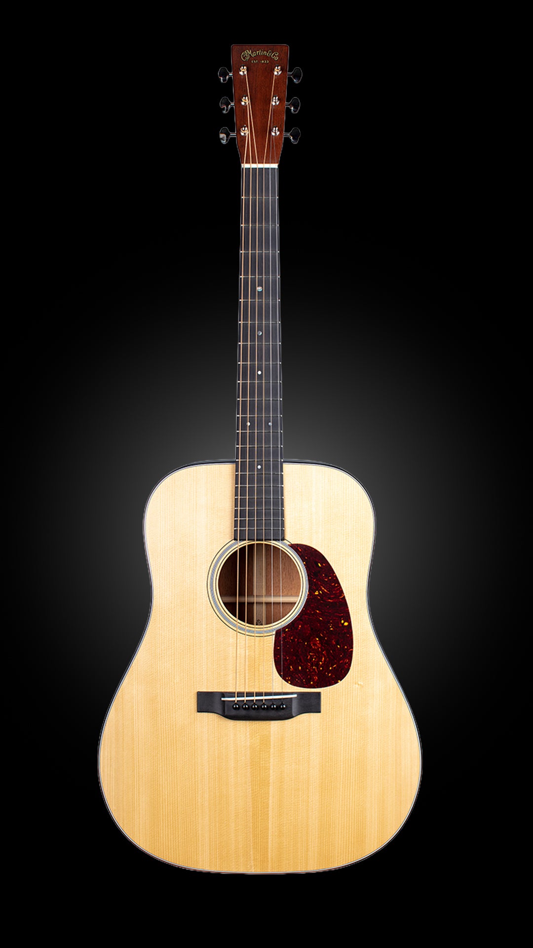 Martin Guitar against a black backdrop