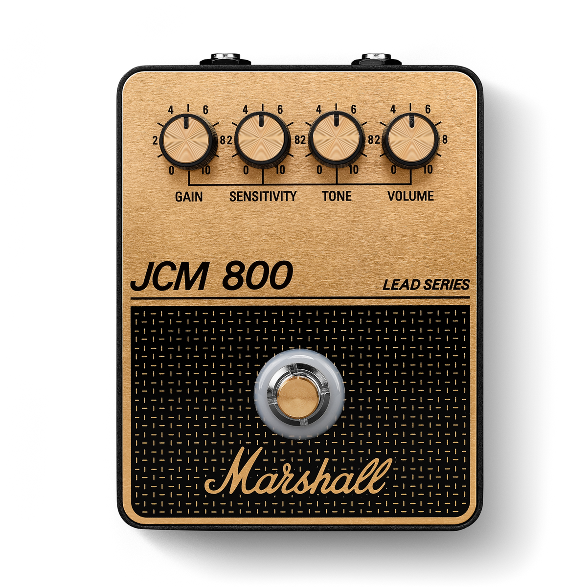 Top down of Marshall JCM800 Overdrive Pedal.