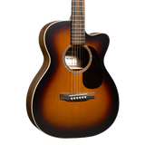 Front of Martin 000C Jr E Walnut Burst.