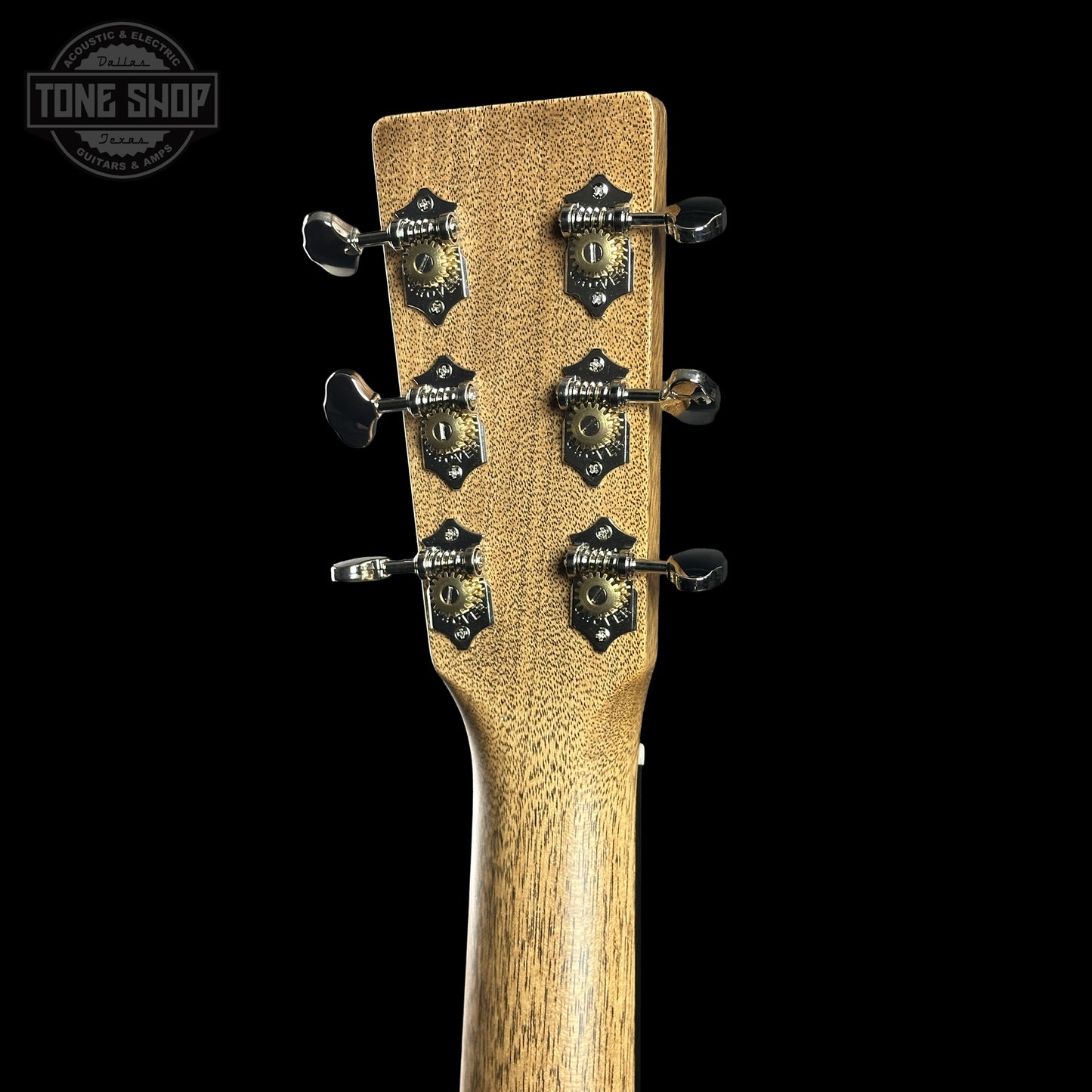 Back of Martin Custom Shop 000-14F Factory Exclusive Sitka Black Walnut 2951026 headstock.