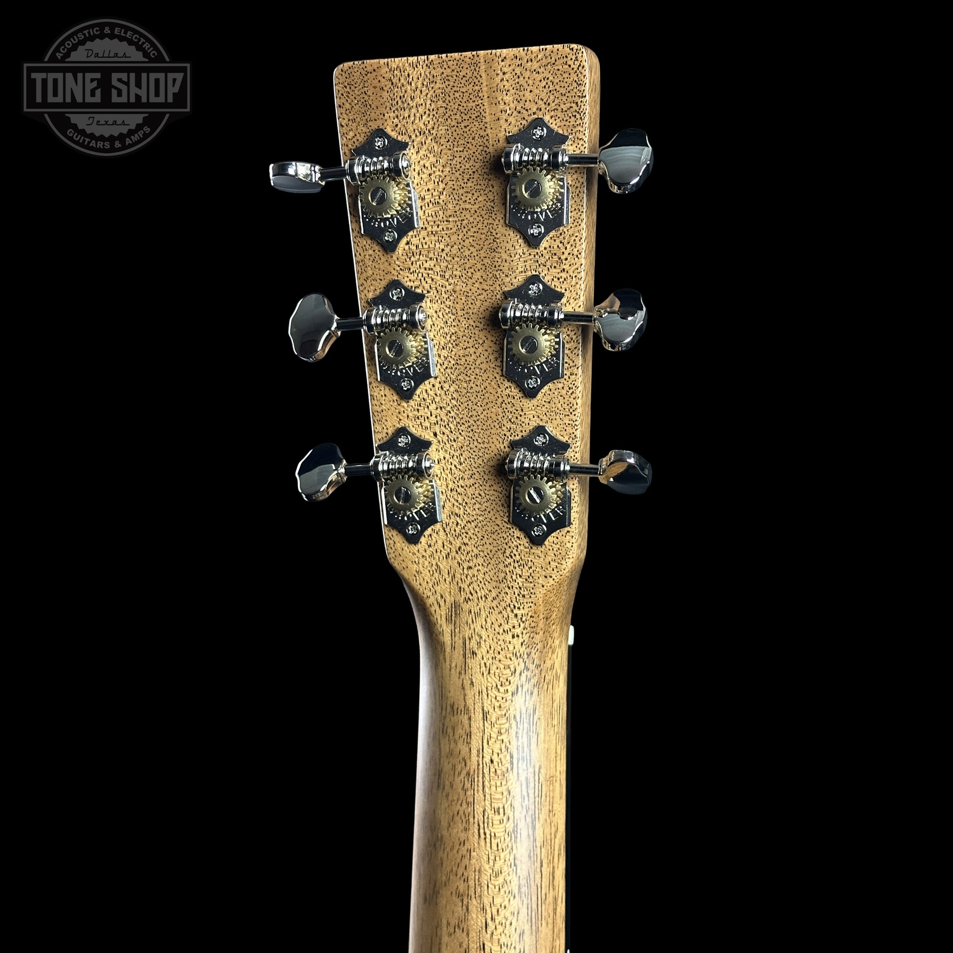 Back of Martin Custom Shop 000-14F Factory Exclusive Sitka Black Walnut 2951130 headstock.