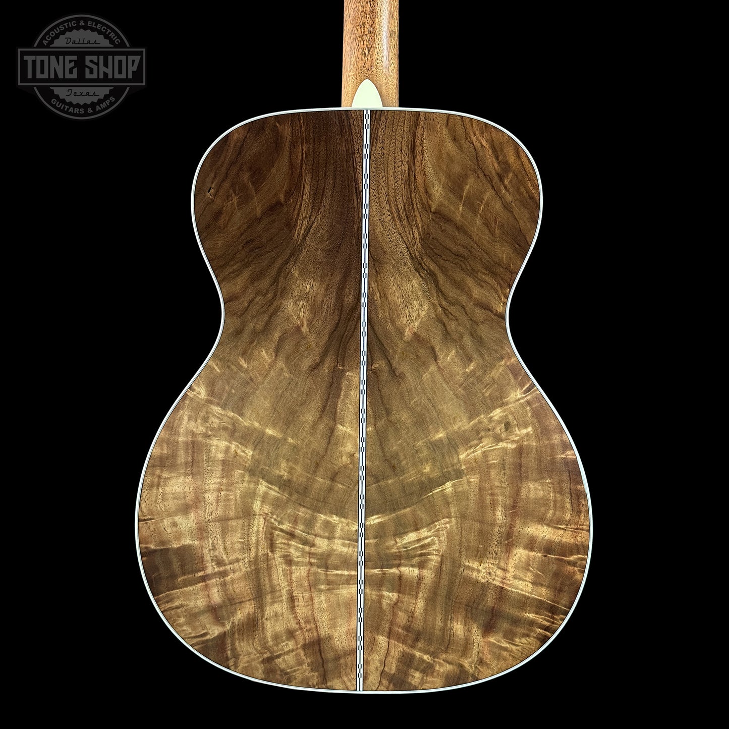Back of Martin Custom Shop 000 14-Fret Wild Grain East Indian Rosewood 2981111 body.