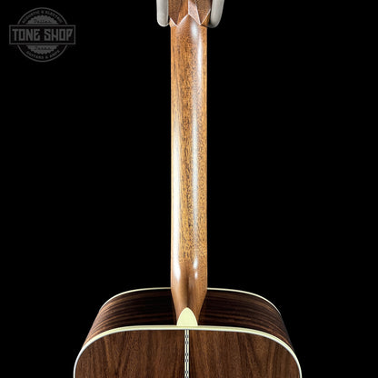 Back of Martin Custom Shop 000 14-Fret Wild Grain East Indian Rosewood neck.