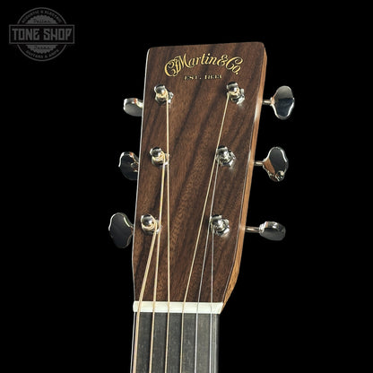 Headstock of Martin Custom Shop 000 14-Fret Wild Grain East Indian Rosewood.