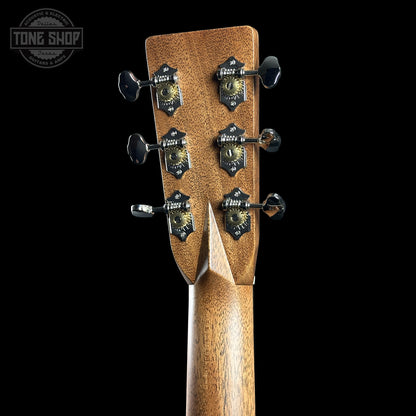 Back of Martin Custom Shop 00 14-Fret Wild Grain East Indian Rosewood headstock.