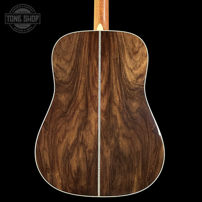 Back of Martin Custom Shop Dread 14-Fret Wild Grain East Indian Rosewood 2981106 body.