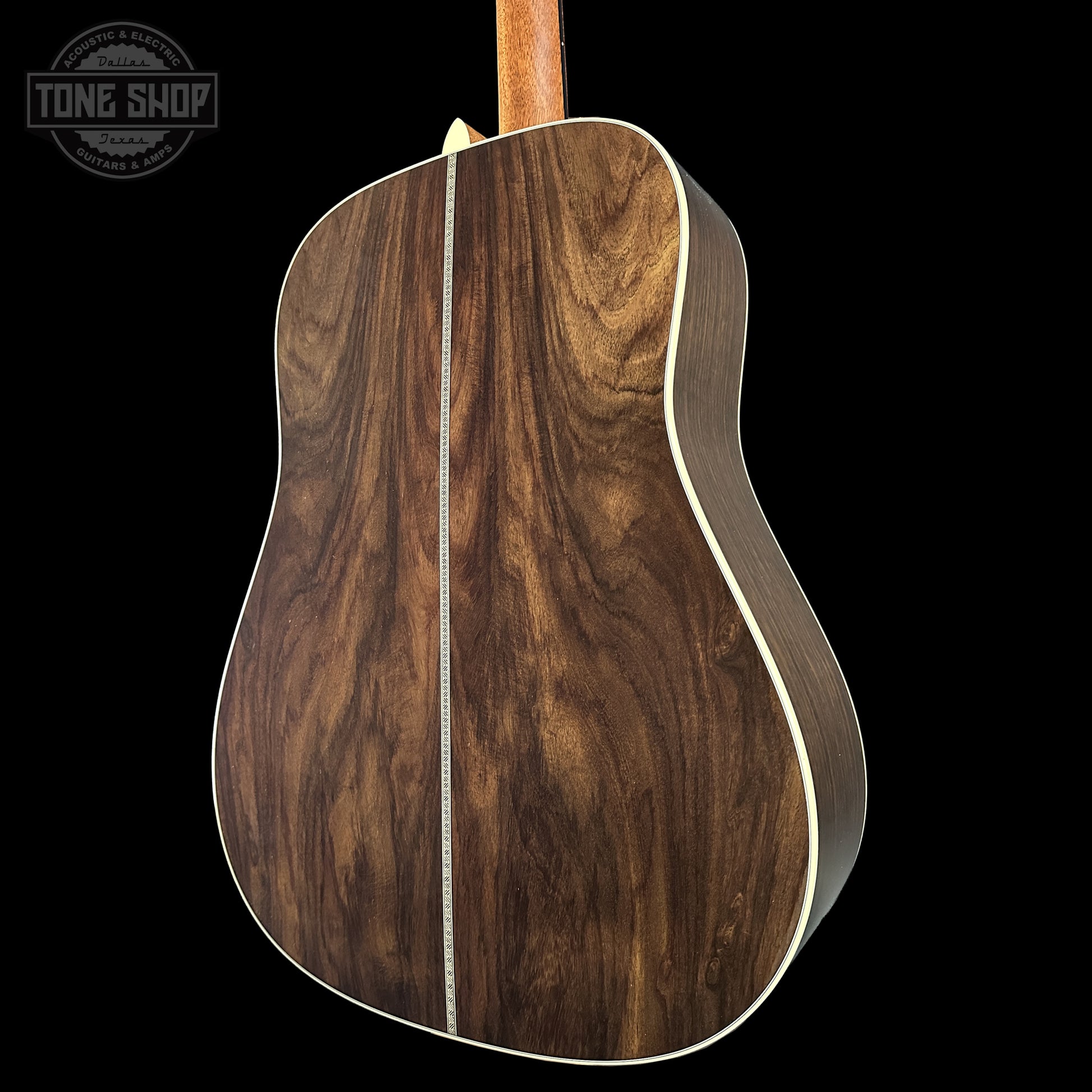 Back right angle of Martin Custom Shop Dread 14-Fret Wild Grain East Indian Rosewood 2981106.